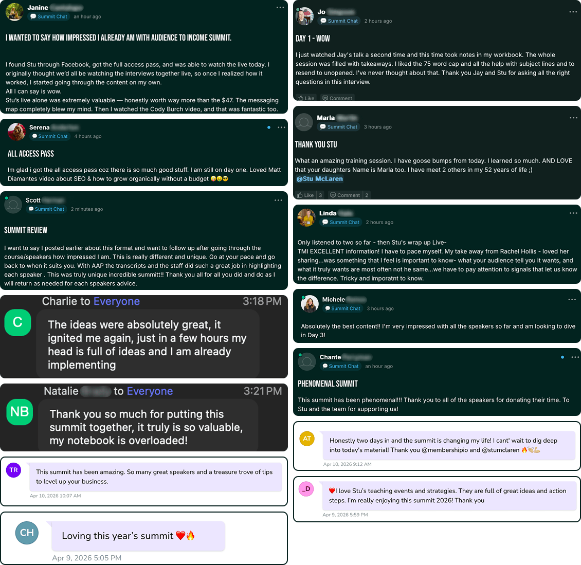 Real reactions from creators who watched the summit