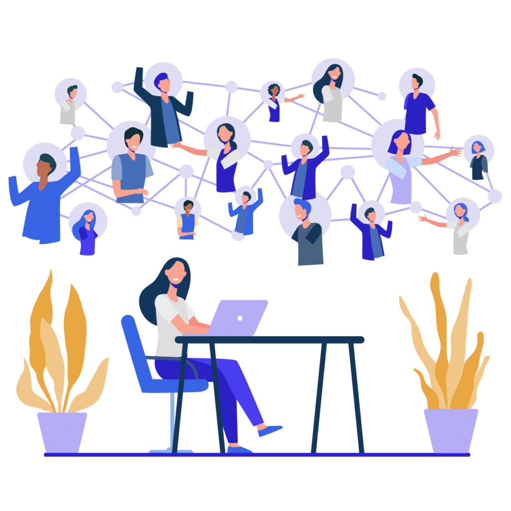 Lines of communication via digital course or membership site.